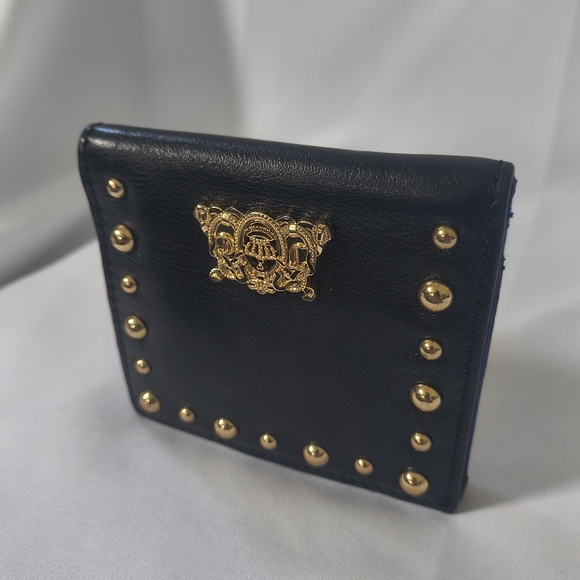 Y2K Juicy Couture Genuine Black Leather Wallet with Gold Studs - Picture 7 of 8